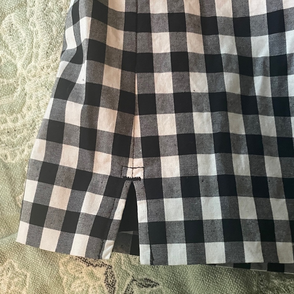 Talbots Black & White Gingham Sleeveless Shell with Embellished Neckline - Picture 3 of 8